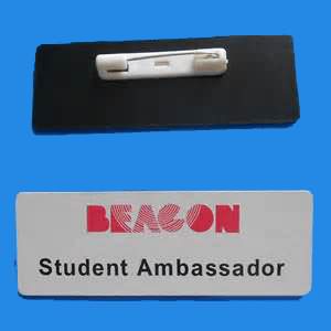 name badge with ping backing